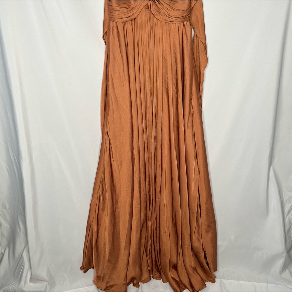 Satin Ruffle Cutout Maxi Dress - Picture 4 of 7